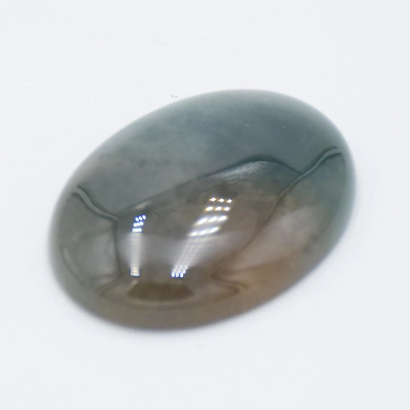 Натуральный Овальный свободный камень без сверления зеленый индийский агат