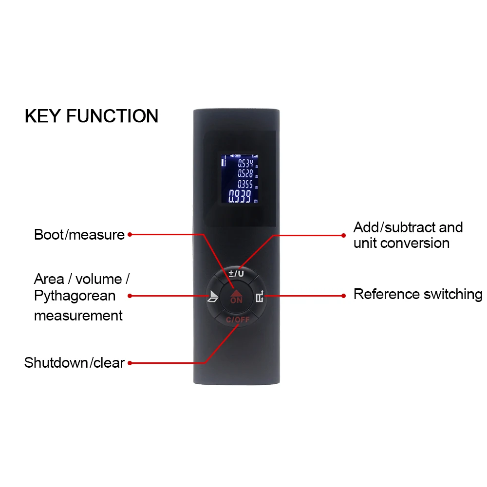 Лазерный дальномер 40 м лазерный перезаряжаемый Лазерная лента измерения м/В/ФТ