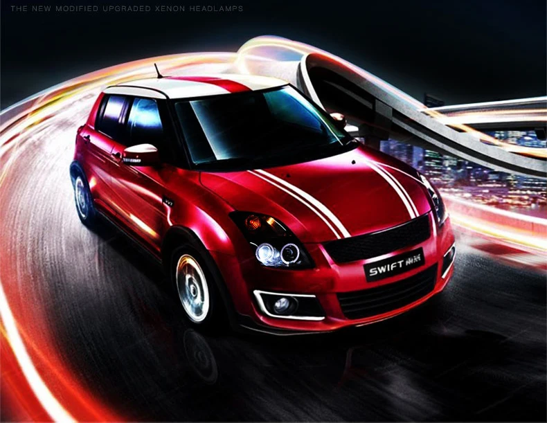 Автомобильный стайлинг фары чехол для SUZUKI Swift фары DRL линзы двойной луч Биксенон HID