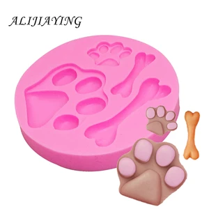 Формы для выпечки Bone Dog Paw, силиконовая форма, инструменты для украшения торта, резак для печенья, Кондитерские аксессуары, кухонные аксессуары D0199