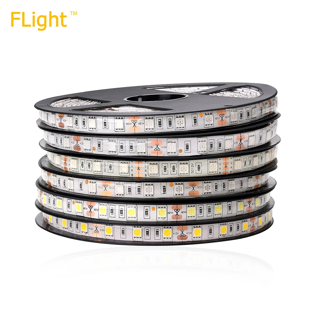 Фото Водонепроницаемый SMD5050 СВЕТОДИОДНЫЕ Ленты Белый/Теплый белый Лампы 60Led/m 5 м 300Led Водонепроницаемый SMD5050 СВЕТОДИОДНЫЕ Ленты Белый/Теплый белый Лампы 60Led/m 5 м 300Led