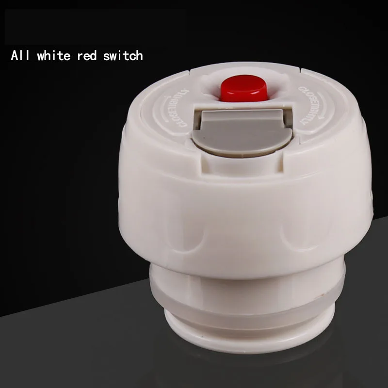all white red Термос Крышка Вакуумная фляжка крышка термос нержавеющая наружная дорожная кружка Термокружка фляжка в форме пули крышка выход аксессуары для термосов - Цвет: all white red