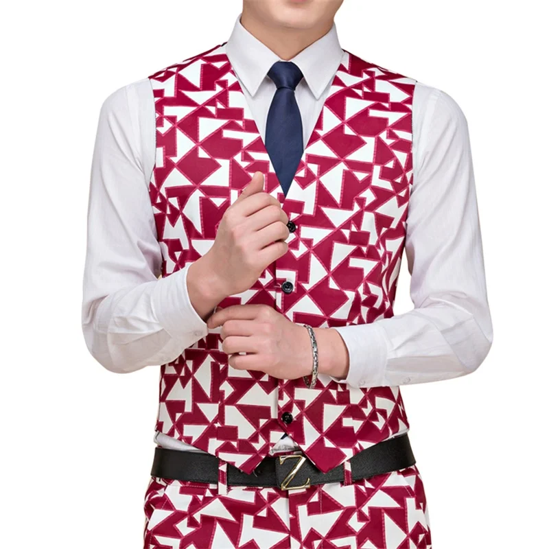 Мужской приталенный жилет YUNCLOS Приталенный с принтом жилетка для свадьбы