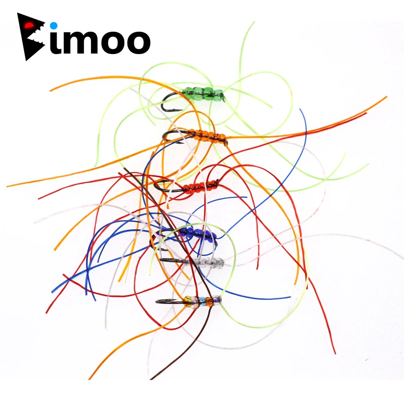 Bimoo 6 шт./кор. смешанный цветной Micro Flex Worm для форели мухи San Juan дождевой червь