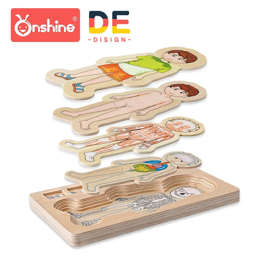 Ohshine Деревянные игрушки 3d Головоломка Развивающие для детей блеск дерево