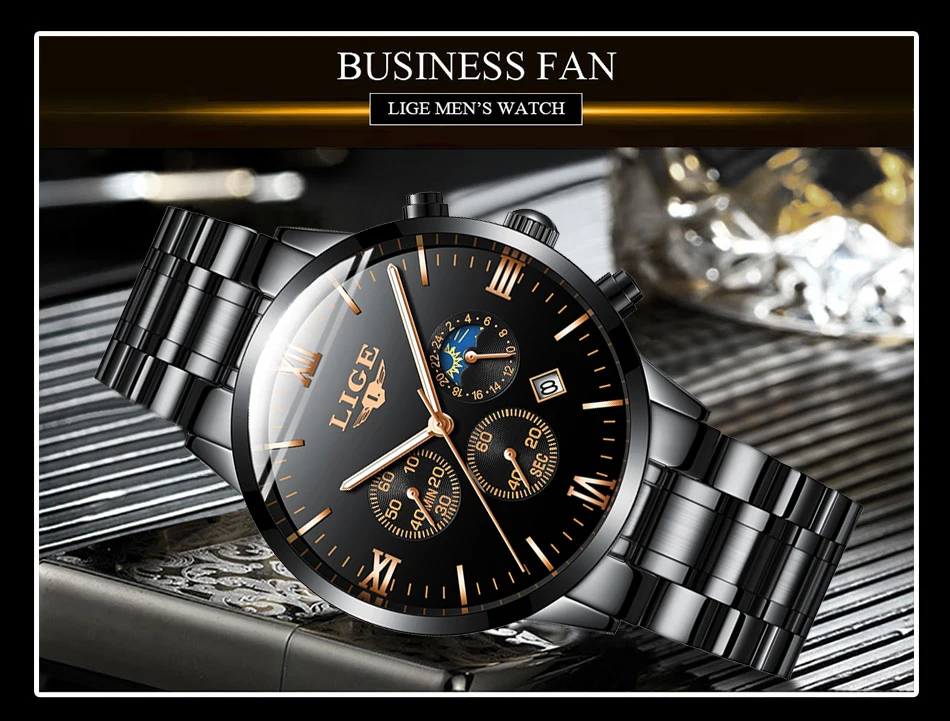Relojes часы мужские LIGE модные спортивные кварцевые часы мужские s часы Топ бренд класса люкс Бизнес водонепроницаемые часы Relogio Masculino