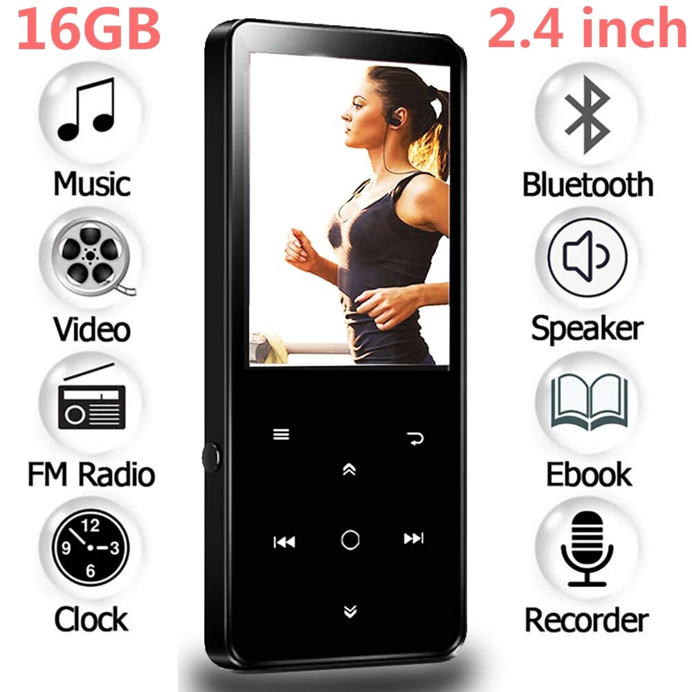 MP4 плеер с Bluetooth 4 0 сенсорная кнопка встроенный динамик 16G Lossless музыкальный видео 2