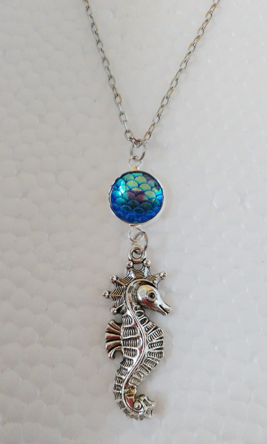 Русалка из смолы весы морской лошади ожерелье Dragon Scale s Boho ювелирные изделия в