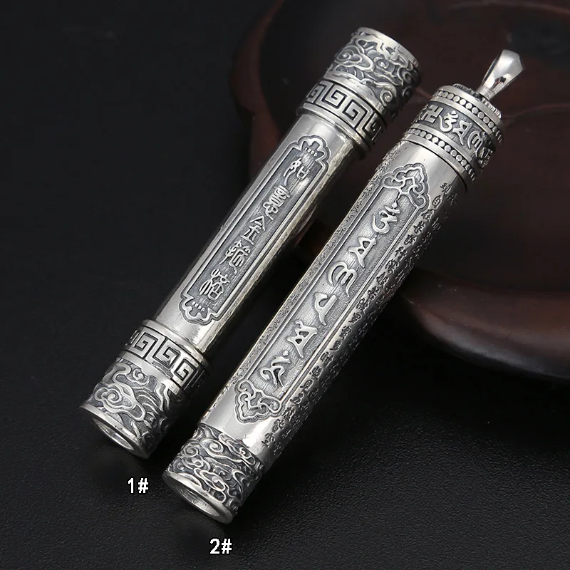 925 пробы серебро украшения тайские серебряные Ruyi Золотое кольцо Stick Шесть Слово мантра зарядки прикуривателя Для мужчин кулон