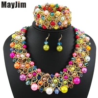 mayjim statement necklace 2021 fashion jewelry sets handmade bead chain big pearl dubai jewelry sets vintage beads bijoux