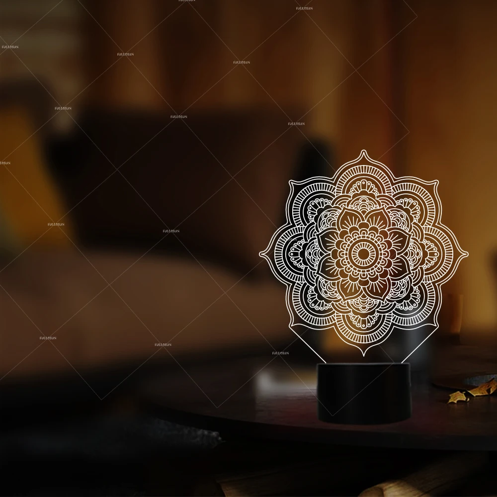 Креативный 3D светодиодный ночник в форме цветка 7 меняющихся цветов сенсорный