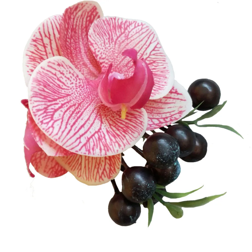 WeddingBobDIY искусственный цветок фаленопсиса жених бутоньерка свадебная на запястье