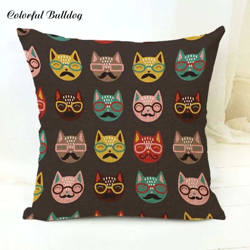 Dropshopping открытый, гостиная, садовые подушки 43*43 см разнообразие стилей Забавный Декор для дома, с изображением кота наволочка