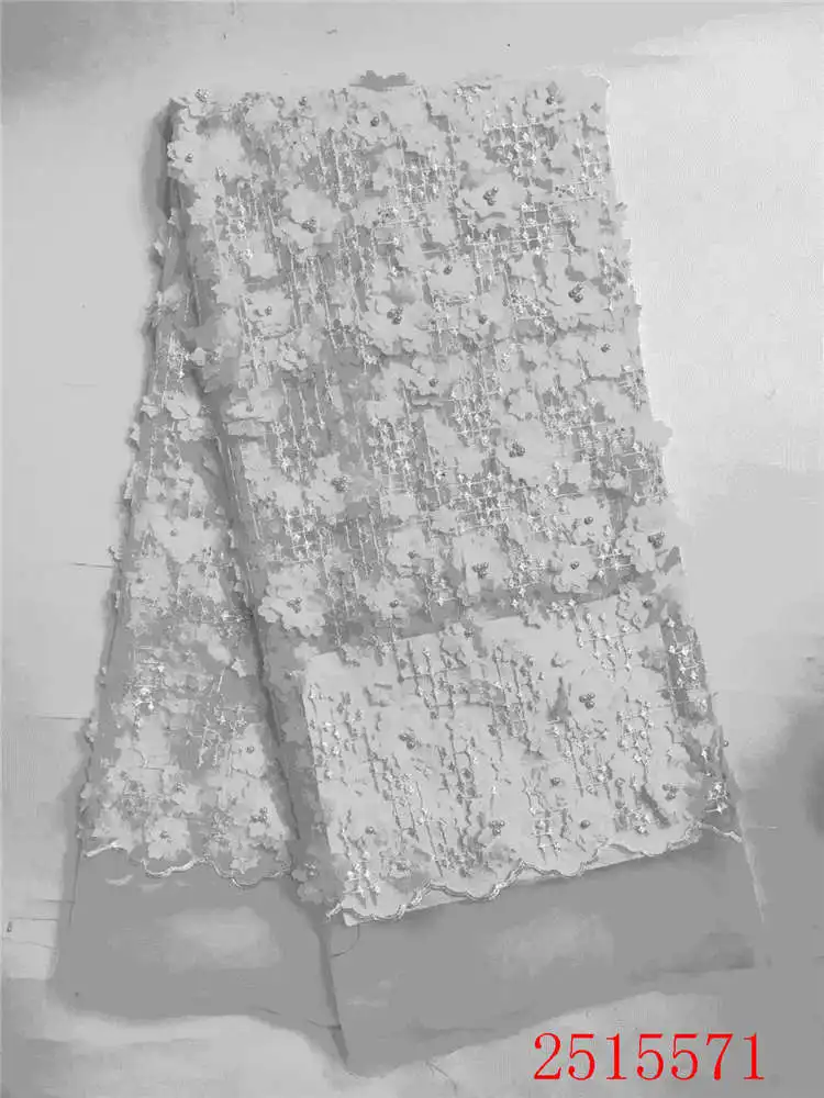 Multi-color African lace fabric 3d flower embroidered tulle mesh for wedding dress 5yards/lot | Дом и сад