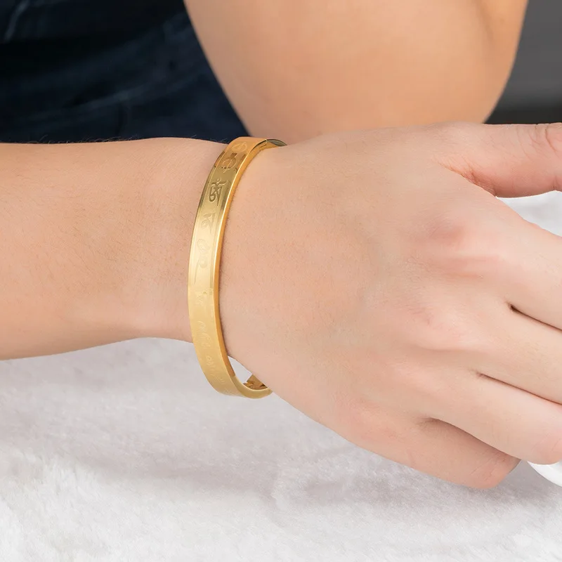 Браслет из титановой стали браслет с шестью словами влюбленные розового золота