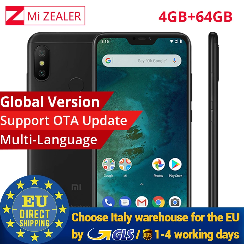 Глобальная версия Xiaomi Mi A2 Lite 4 Гб Оперативная память 64 Встроенная Snapdragon 625 5 84 &quot19:9