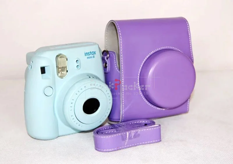 8 цветов сумки для камеры Instax Mini ПУ сумка видеокамеры чехол с плечевым ремнем Fuji