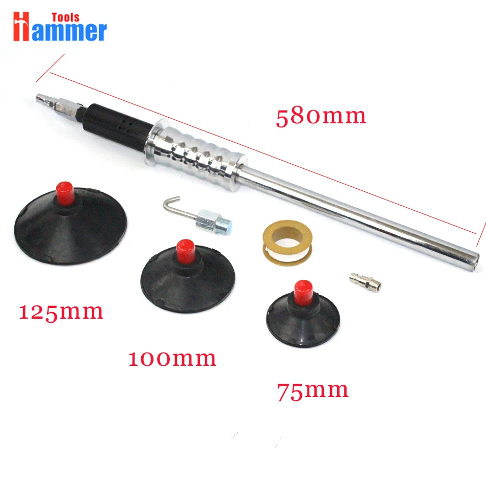 Пневматический инструмент для правки вмятин воздуха присосками без клея