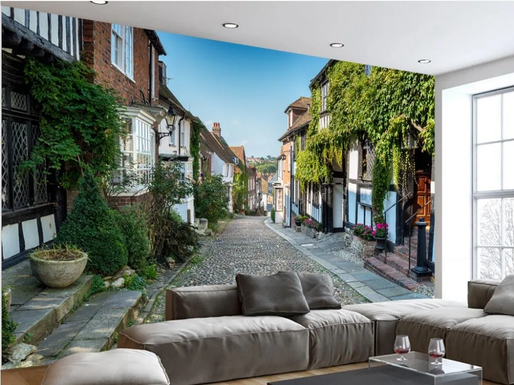 Модный 3D домашний декор красивый Европейский уличный город в европейском стиле