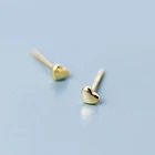 Женские серьги-гвоздики в форме сердца MloveAcc, из 100% серебра 925 пробы, золотого цвета, оригинальные ювелирные украшения