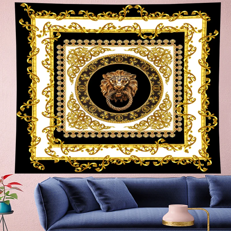 

Court style retro Deconstruction panther Tapestry Vintage personality lion Tapestries Retro flower Wall Hanging home decor