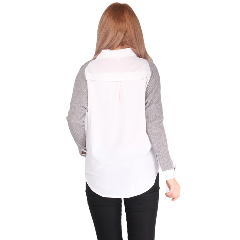 Повседневная винтажная женская рубашка Blusas весна осень отложной воротник