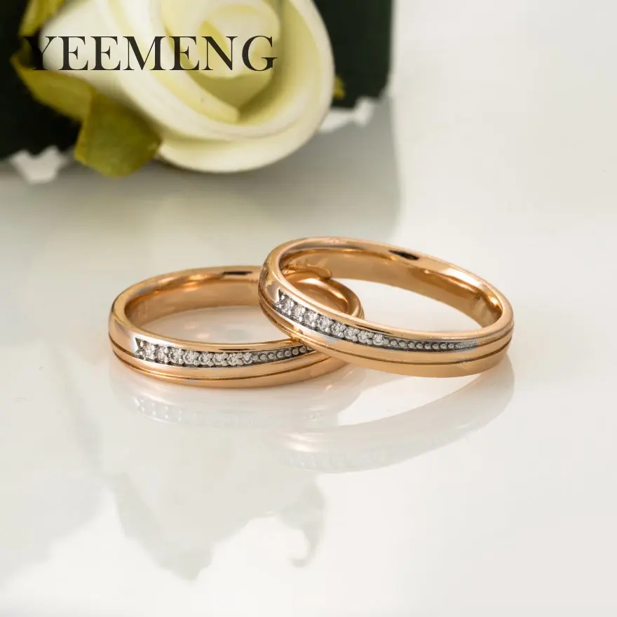 Высококачественное простое обручальное кольцо YEEMENG золотого цвета с кубическим