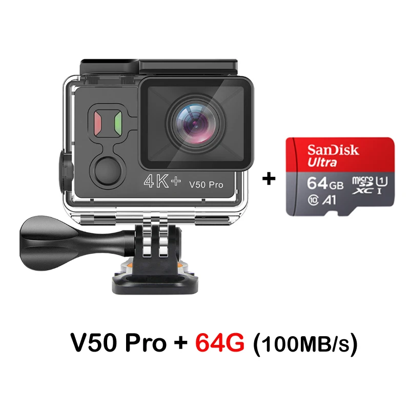 V50 Pro and 64G Оригинальная Спортивная Экшн-камера eken V50 Pro Ambarella A12 Wifi 4K 30FPS 12MP камера для мотоцикла Go 30M Водонепроницаемая Экстремальная Спортивная камера - Цвет: V50 Pro and 64G