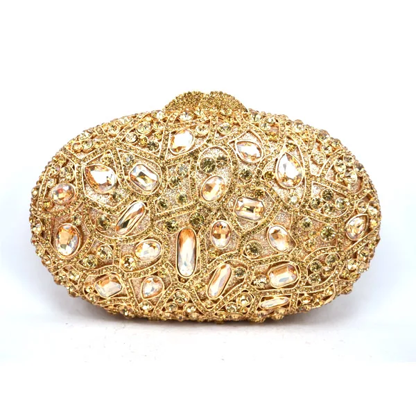 clutch bag Брендовая дизайнерская Роскошная разноцветная Сумка-клатч с кристаллами женская вечерняя сумочка с бриллиантами золотистая овальная Свадебная Банкетная Сумочка Сумки SC467 - Цвет: clutch bag