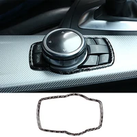 car multimedia rotating button trim frame for bmw f30 f34 gt4 3 series 3d carbon fiber interior decoration ring accessories