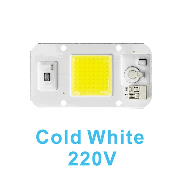 Cold White 220V 2 шт. светодиодный светильник с регулируемой яркостью 110 В 220 В TOB чип 20 Вт 30 Вт 50 Вт смарт IC светодиодный светильник с бусинами для наводнения Точечный светильник DIY дневной холодный теплый белый светильник для выращивания - Испускаемый цвет: Cold White 220V
