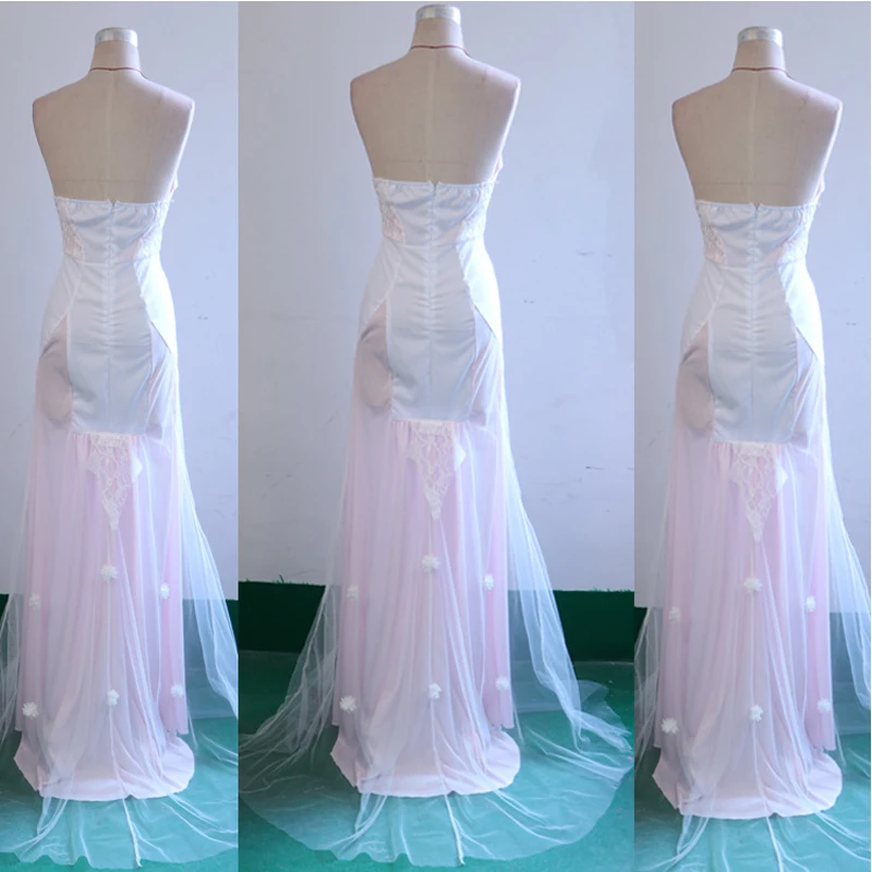 Женское кружевное Шифоновое Платье макси с открытой спиной летние белые