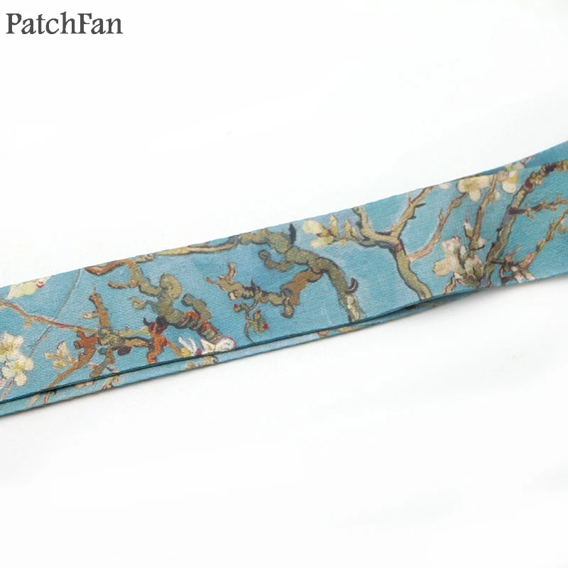 

20pcs/lot A0262 Patchfan Van Gogh's branches of an almond tree in blossom Key Lanyard Badge ID Cards Holders Neck Straps webbing