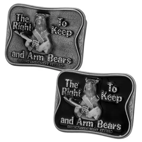 Unisex Right to Keep And Arm Bears Humor Belt Buckle