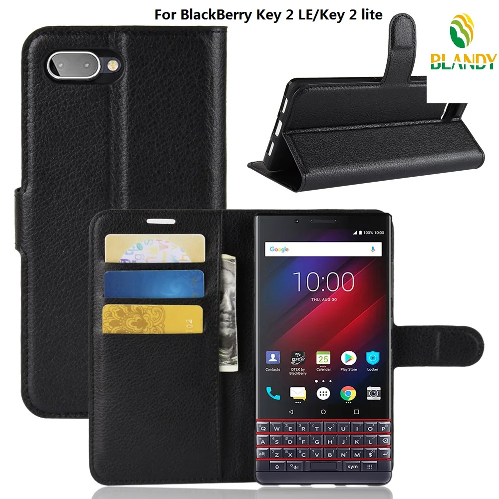 

10pcs/lot For BlackBerry Key 2 LE Key 2 lite Litchi PU Leather wallet stand Phone Cover Case For BlackBerry Motion Mercury DTEK