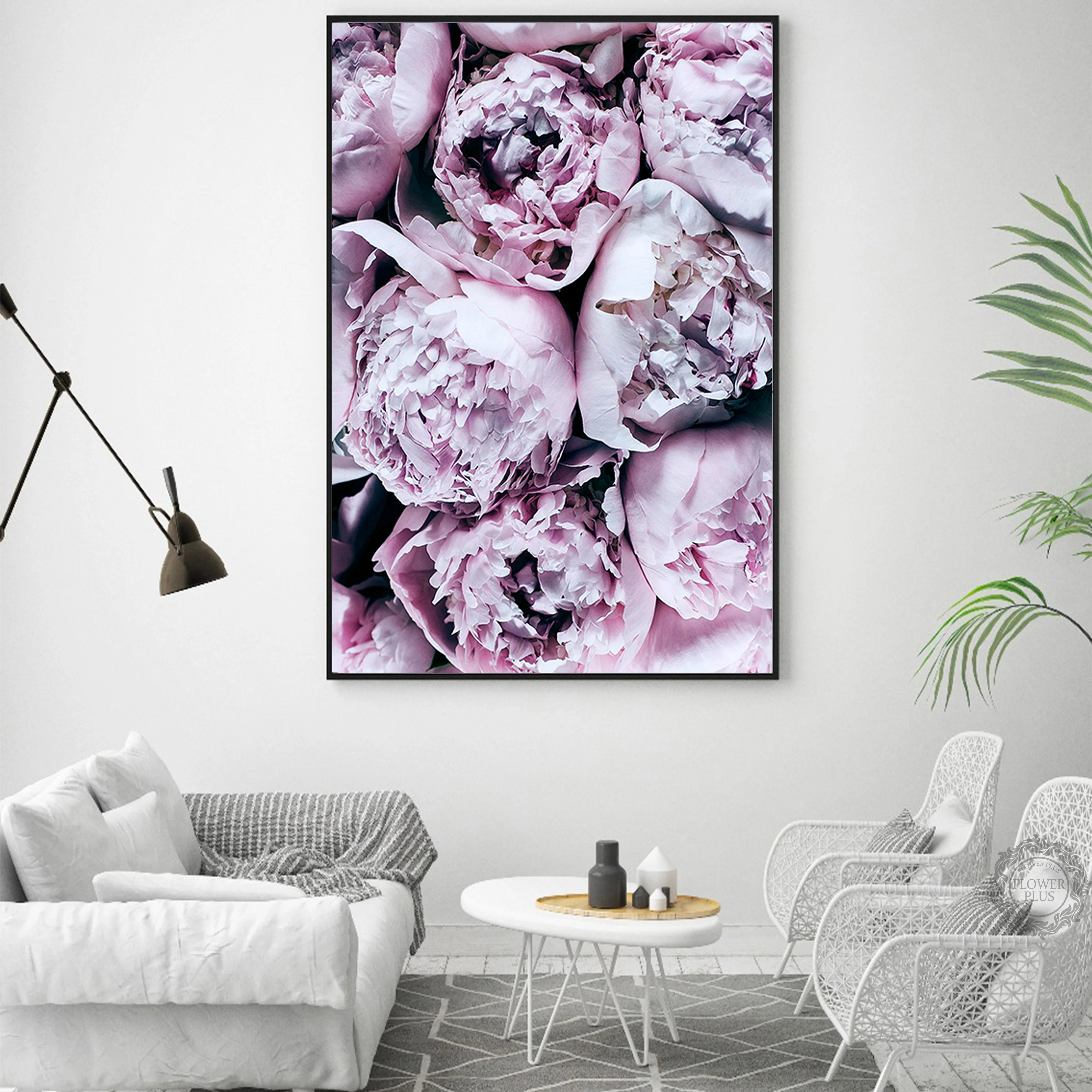 Decoracion салон Абстрактная живопись фиолетовый пион Плакаты и принты настенный