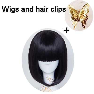 Wig hair clip Аниме Банго бродячие собаки детектива член Akiko Yosano Косплей костюмы рубашка юбка галстук перчатки школьная форма костюм и парик - Цвет: Wig hair clip