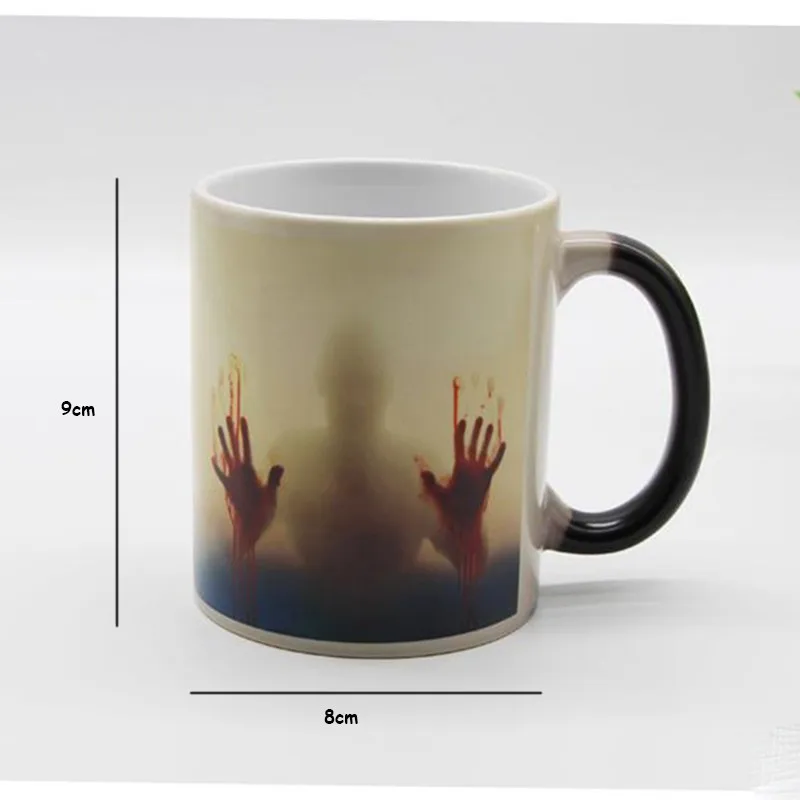 Walking Dead Color Changing Coffee Mug 350ml Bloody Hands Design Heat Sensitive Magic Mugs Gifts The Right Cup | Дом и сад