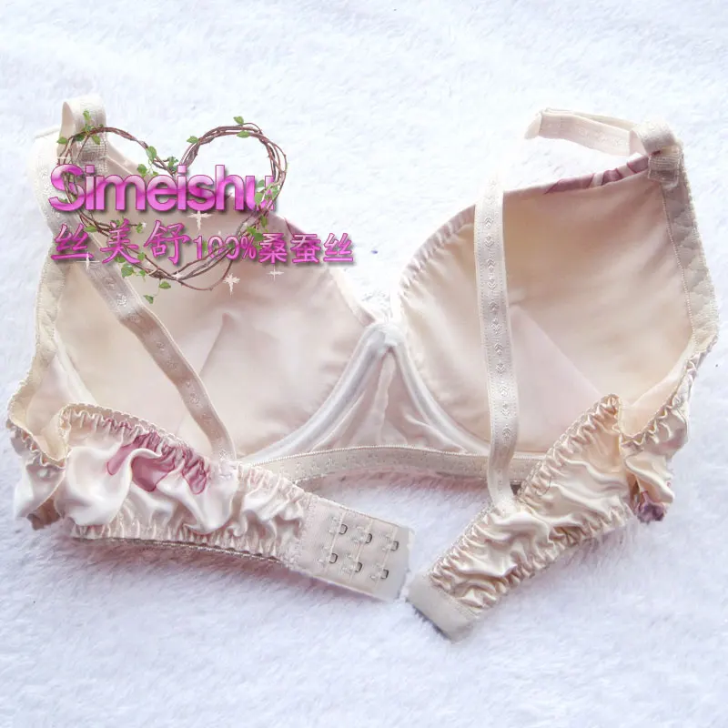 Комплект нижнего белья с принтом 100% шелк бюстгальтер + нижнее белье шелковый