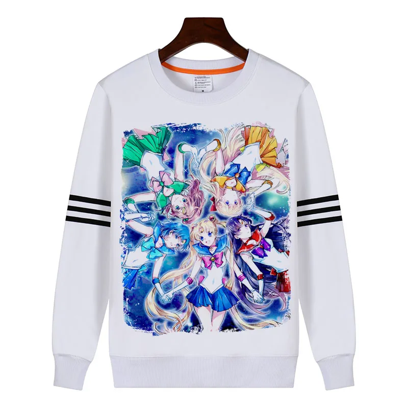 Harajuku Сейлор толстовка с Луной 3d цифровой печатный Свитшот толстовки camisa пуловер