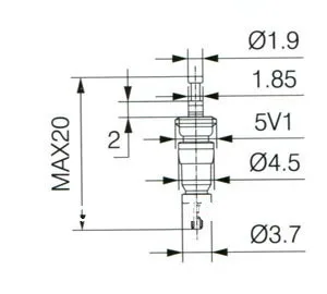 100 шт./лот 9001 ядро клапана шины 5V1 стандартные короткие стержни латунь материал
