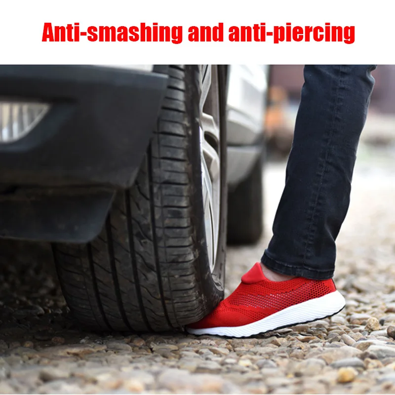 DAOKFPO/Мужская защитная обувь дышащая Летняя женская нескользящая со стальным