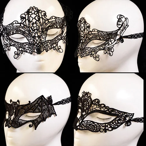 Женская Черная кружевная Цветочная маска для глаз Венецианская маскарадная