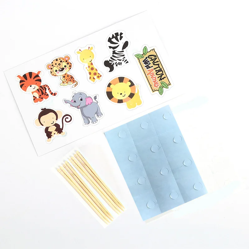 10 шт сафари джунгли животное кекс Toppers выбирает День рождения украшение дети