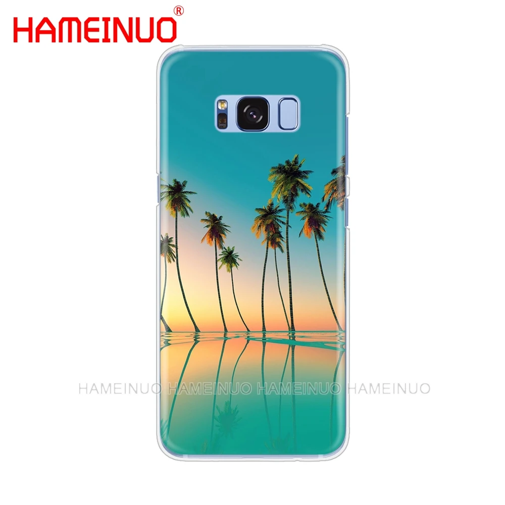 HAMEINUO Летний Пляжный сцена на закате на море Пальма чехол для телефона чехол для samsung Galaxy S9 S7 edge PLUS S8 S6 S5 S4 S3 MINI - Цвет: 42044