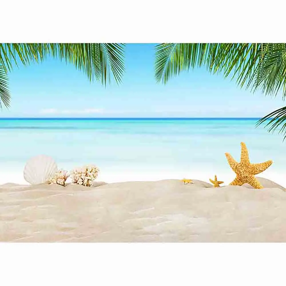 Фон Allenjoy для фотостудии тропический пляж Морская звезда песок Лето праздничный