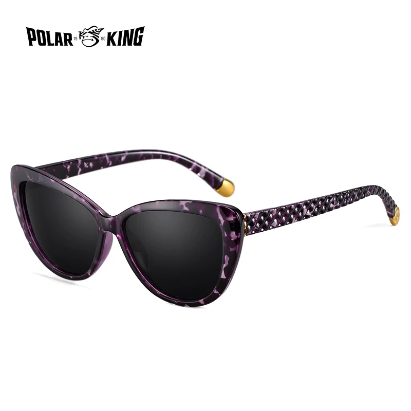 C3Purple Ретро Классические Солнцезащитные Очки Поляризованные Женщины POLARKING Марка Женские Солнечные Очки Для Женщин Мода Oculos Дизайнерские Оттенки - Цвет линз: C3Purple