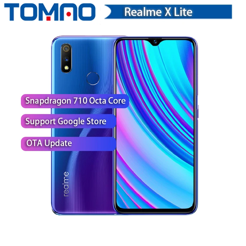 Оригинал Realme X Lite 4/6G 64/128G Android мобильный телефон 4G LTE Snapdragon 710 Восьмиядерный 6 3 дюйма