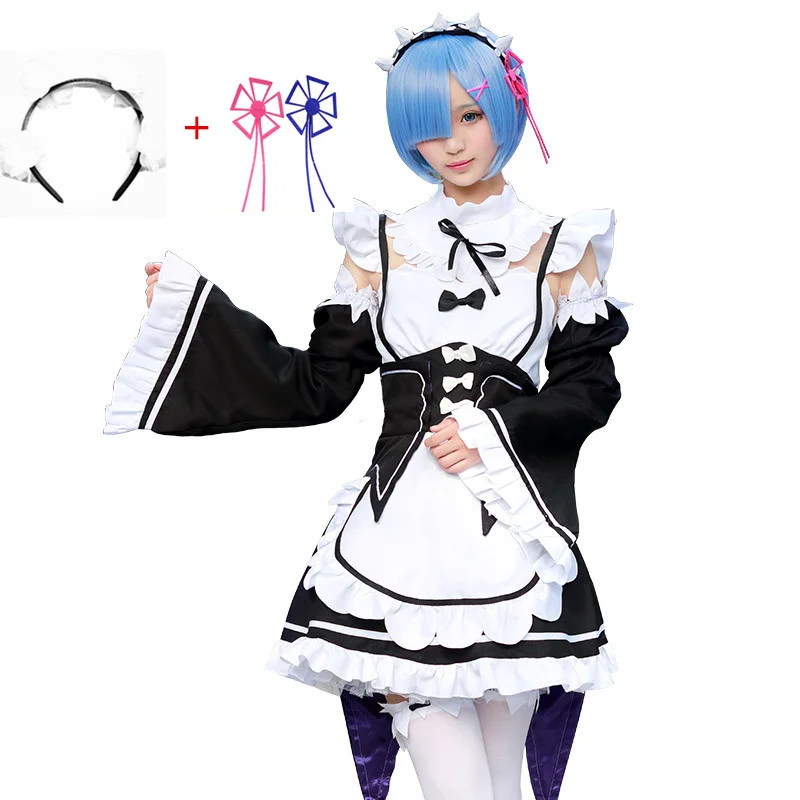 Костюм для косплея Re:zero жизнь в другом мире ОЗУ/Рем сестры кавайная горничная |