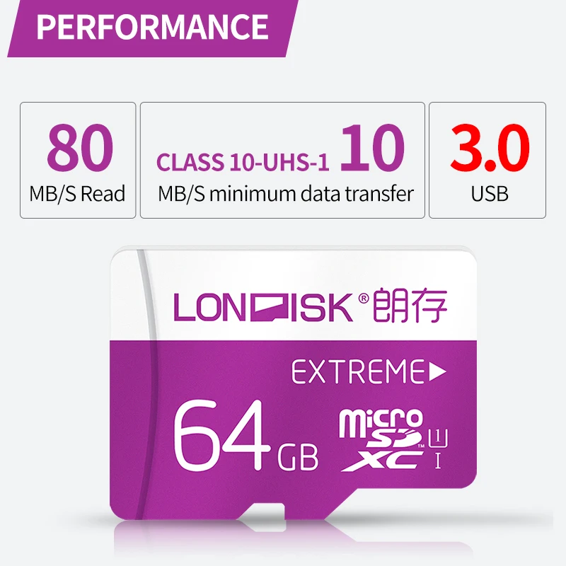 Londisk Горячие Продажи Карта Micro Sd 64 ГБ 128 600X Высокоскоростной 80 МБ/С. UHS 1 Class10 Флэш